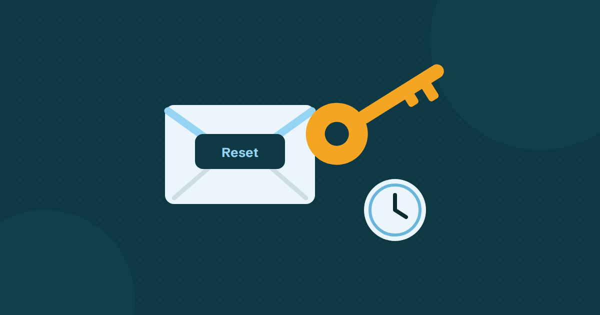 A key and an envelope side by side, with a dotted path between them that stops halfway.